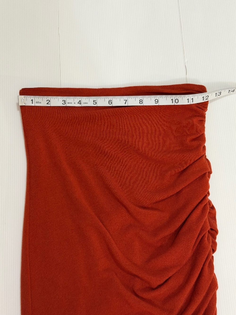 Alice + Olivia Mindie Ruched Jersey Midi Skirt Rust Orange Size XS - Picture 7 of 9